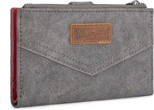 × Wrangler Small Wallet for Women Designer Bifold Wallet Women'S Wallets, Card Cases & Money Organizers, Gray