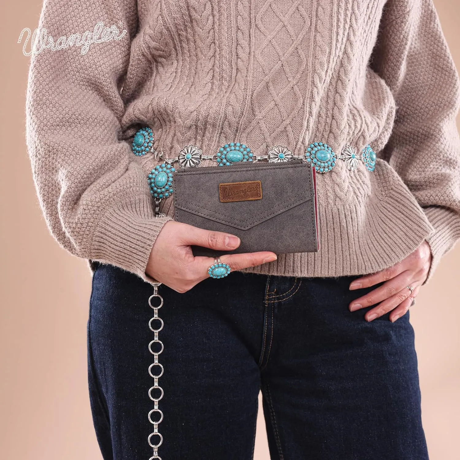 × Wrangler Small Wallet for Women Designer Bifold Wallet Women'S Wallets, Card Cases & Money Organizers, Gray