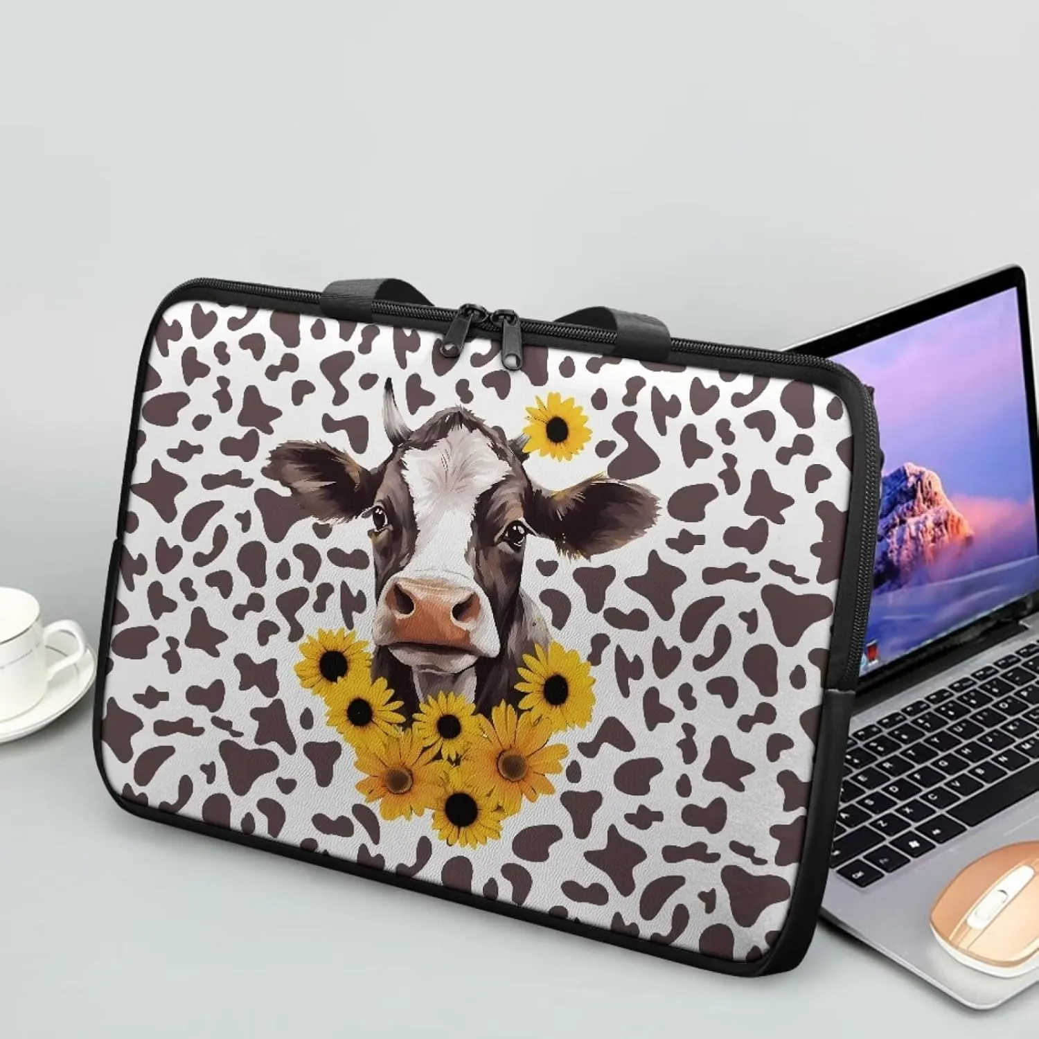 10-17 inch Laptop Bag Protective Laptop Sleeve Waterproof PU Leather Computer Carrying Bag