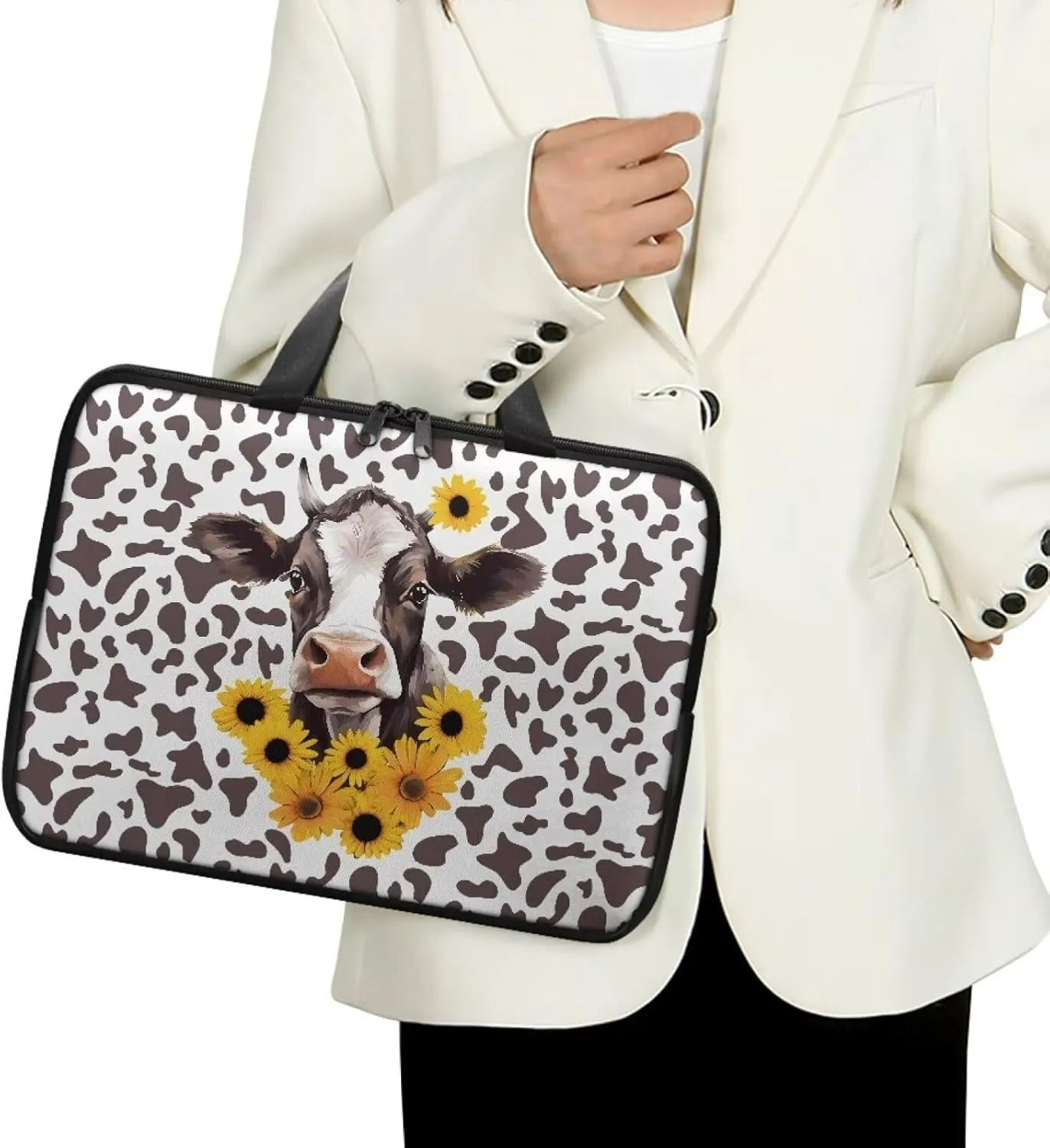 10-17 inch Laptop Bag Protective Laptop Sleeve Waterproof PU Leather Computer Carrying Bag