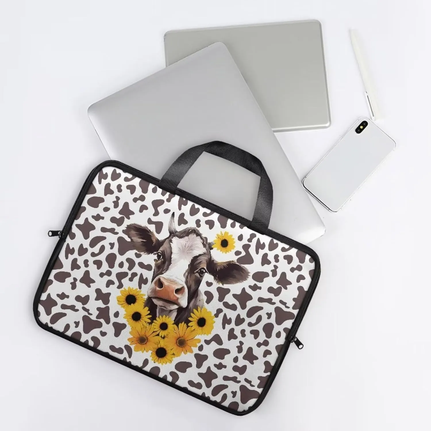 10-17 inch Laptop Bag Protective Laptop Sleeve Waterproof PU Leather Computer Carrying Bag