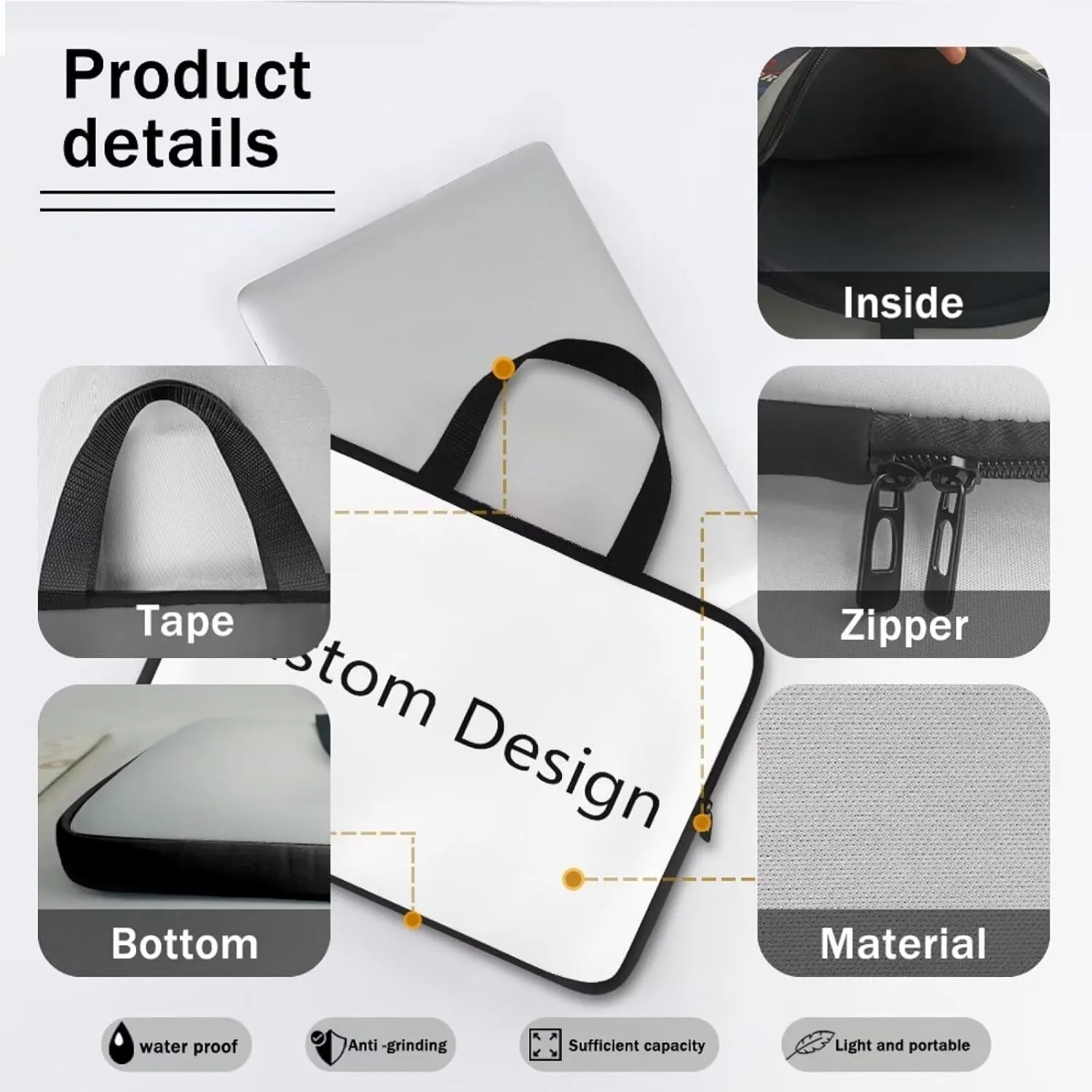 10-17Inch Laptop Bag Sleeve Case with padded handle for Pad/Netbook/Tablet/Reader