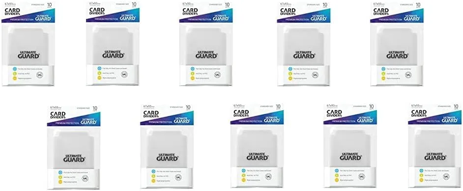 10 Packs Ultimate Guard Transparent Card Dividers (10) Standard Size Display Case
