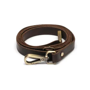 100% Genuine Leather Purse Strap with Swivel Clasps for Purse Handbags Laptop Cases, Adjustable Length, Handmade, Small, Dark Brown
