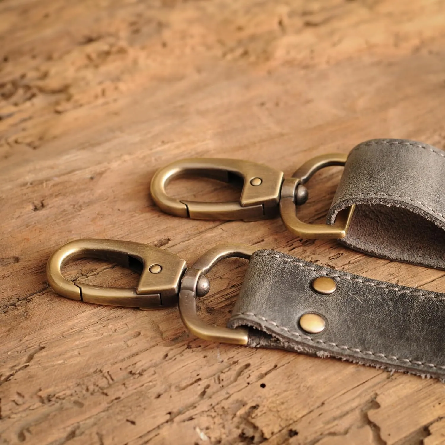 100% Genuine Leather Purse Strap with Swivel Clasps for Purse Handbags Laptop Cases, Adjustable Length, Handmade, Small, Dark Brown