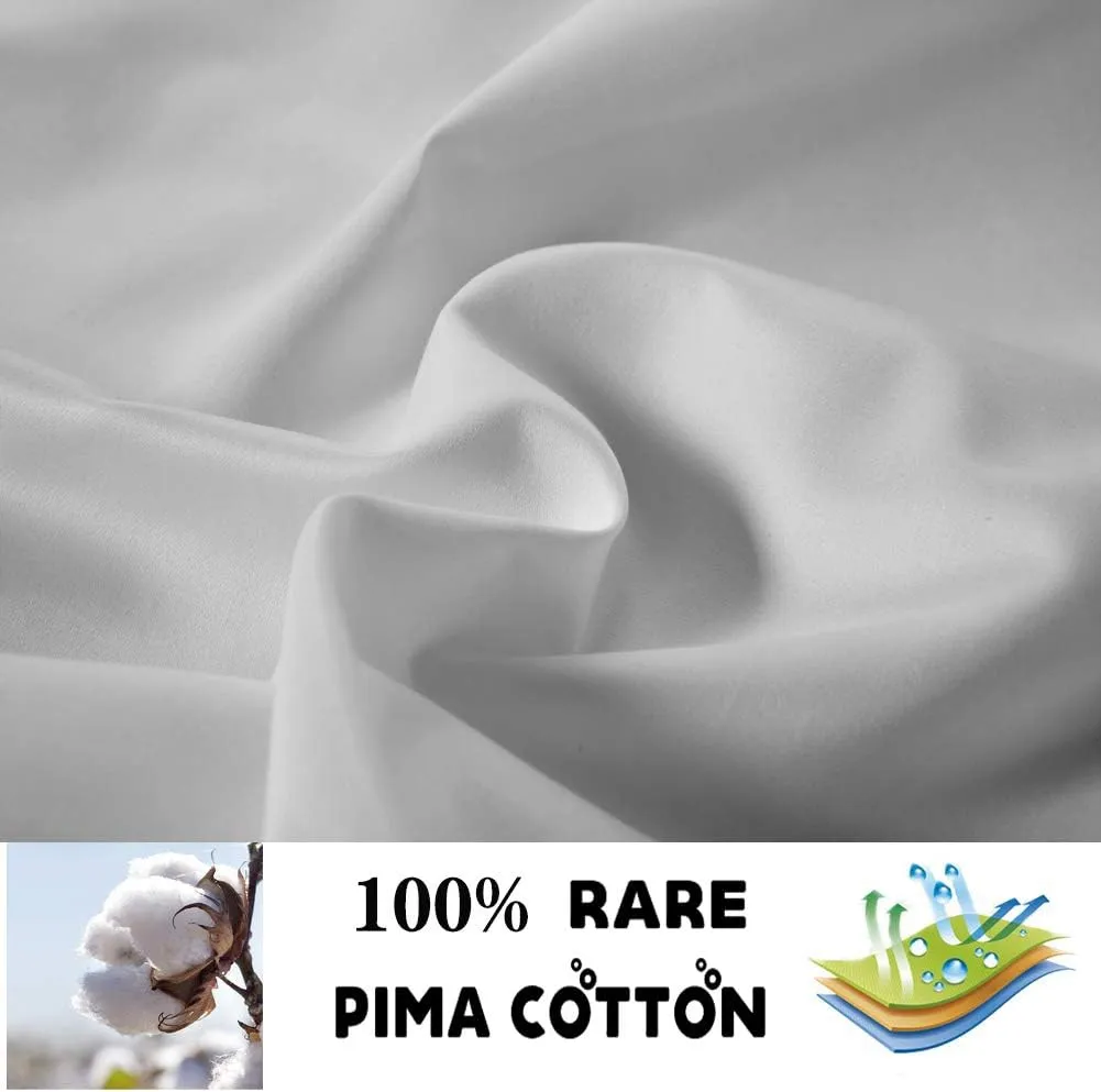 100% Supima Cotton 600 Thread Count King Pillowcase Set of 2, Luxury Hotel Pillow Cases,Soft & Silky Sateen Weave, Premium Quality Stardand Pillowcase 2 Pieces (Silver Light Grey, King)