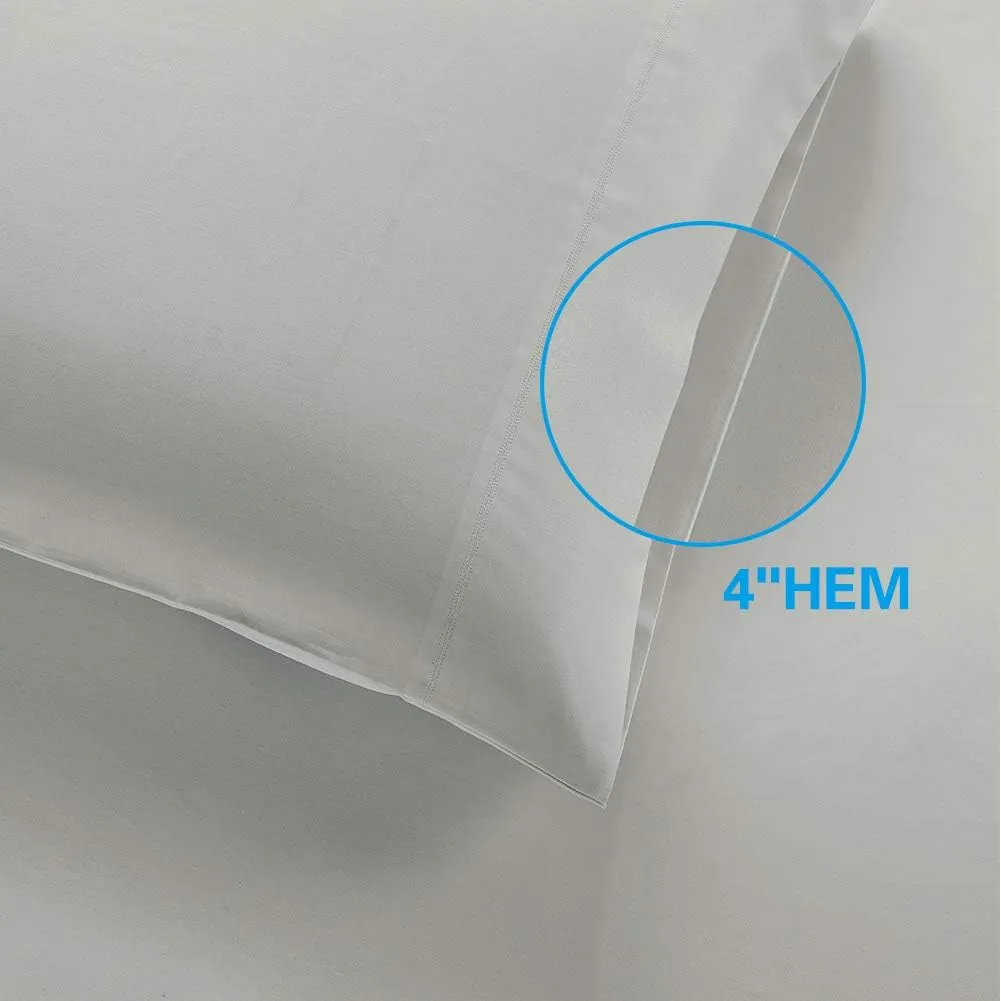 100% Supima Cotton 600 Thread Count King Pillowcase Set of 2, Luxury Hotel Pillow Cases,Soft & Silky Sateen Weave, Premium Quality Stardand Pillowcase 2 Pieces (Silver Light Grey, King)