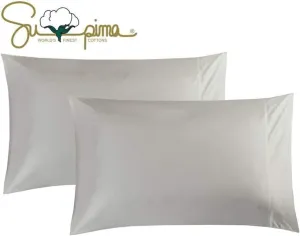 100% Supima Cotton 600 Thread Count King Pillowcase Set of 2, Luxury Hotel Pillow Cases,Soft & Silky Sateen Weave, Premium Quality Stardand Pillowcase 2 Pieces (Silver Light Grey, King)