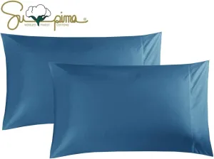 100% Supima Cotton 600 Thread Count King Pillowcases Set of 2, Luxury Hotel Pillow Cases