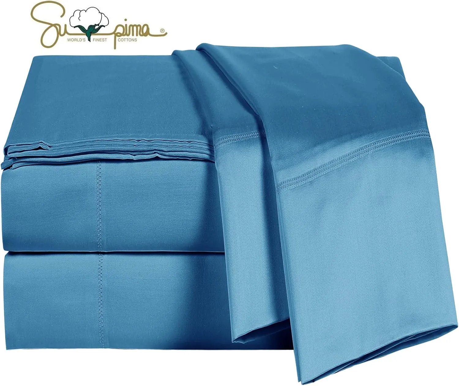 100% Supima Cotton 600 Thread Count King Pillowcases Set of 2, Luxury Hotel Pillow Cases