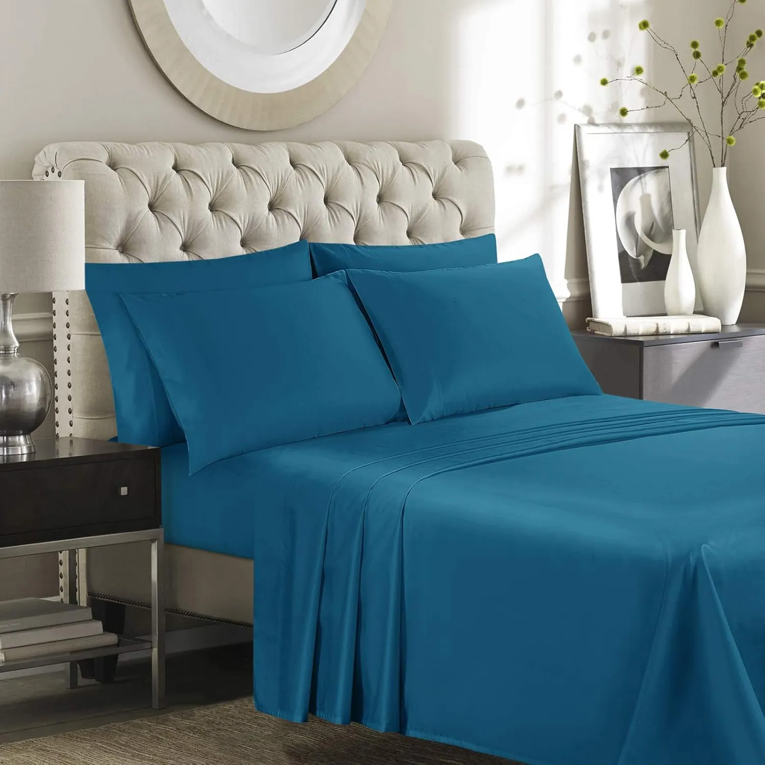 100% Supima Cotton 600 Thread Count King Pillowcases Set of 2, Luxury Hotel Pillow Cases