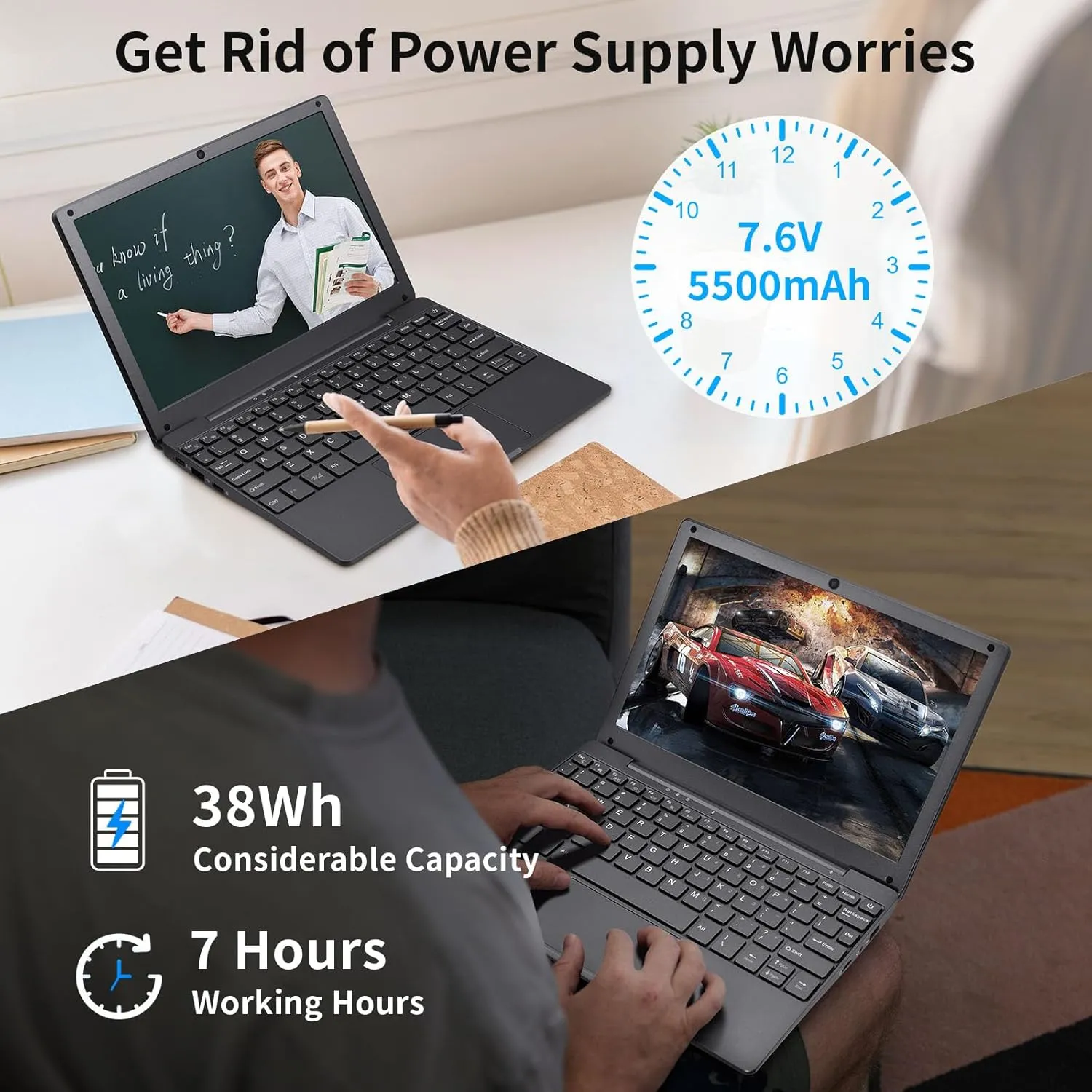 10.1 inch Ultra-Thin Portable Mini Laptop,Celeron N4020 Processor (up to 2.8Ghz), 8GB RAM DDR4,Weight only About 0.8Kg,Built-in Webcam, WiFi, Easy to Carry (Gray, 8G 128GB SSD)