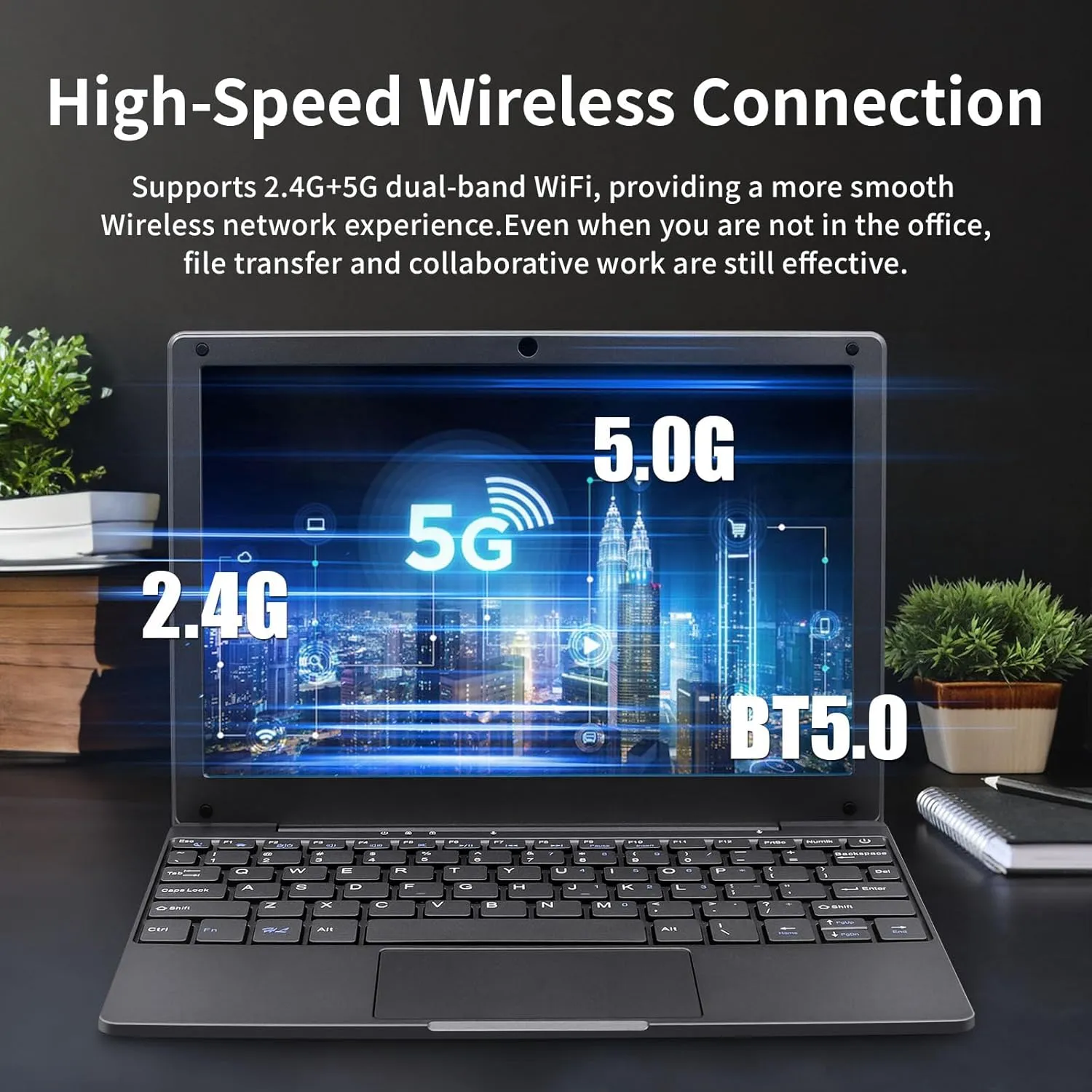 10.1 inch Ultra-Thin Portable Mini Laptop,Celeron N4020 Processor (up to 2.8Ghz), 8GB RAM DDR4,Weight only About 0.8Kg,Built-in Webcam, WiFi, Easy to Carry (Gray, 8G 128GB SSD)