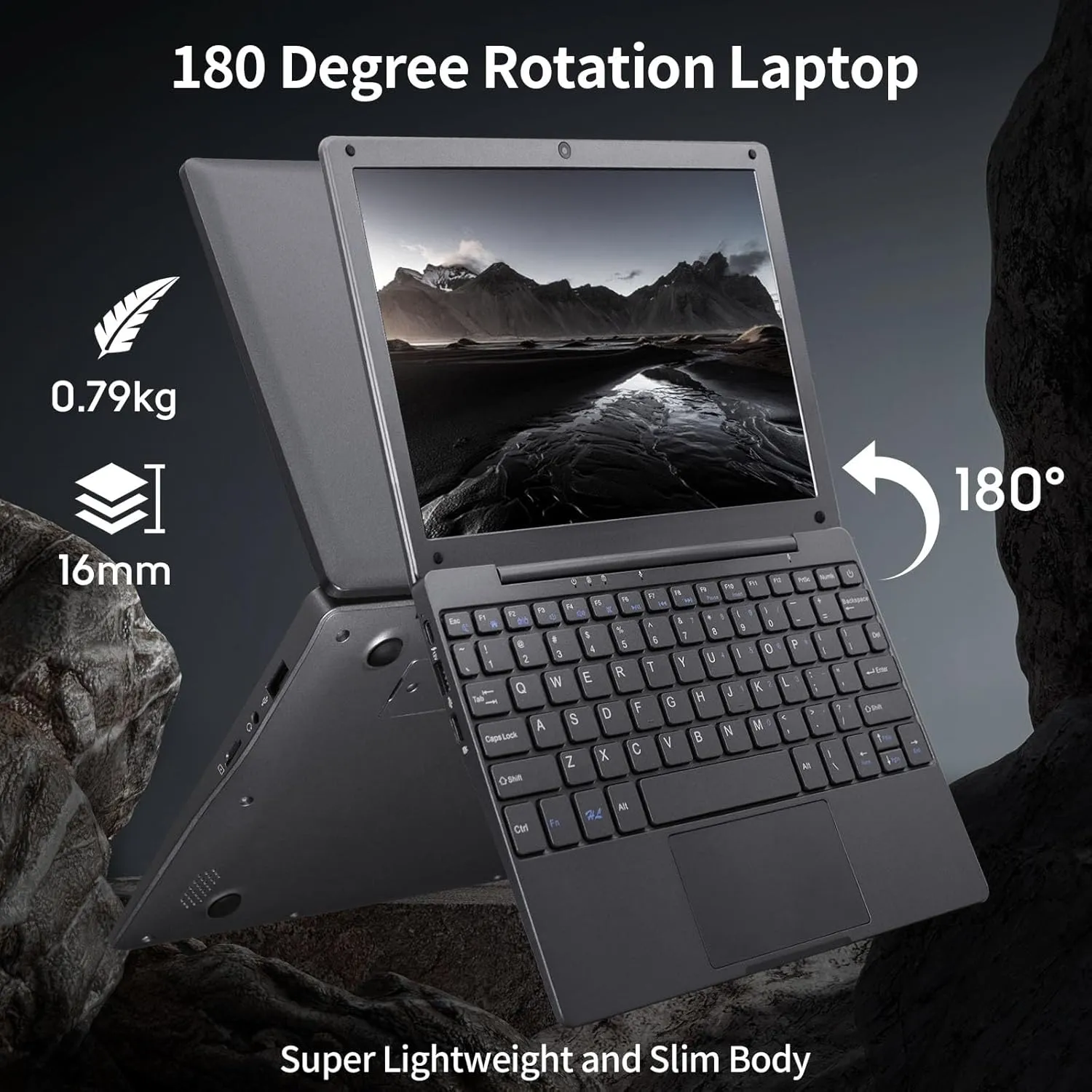 10.1 inch Ultra-Thin Portable Mini Laptop,Celeron N4020 Processor (up to 2.8Ghz), 8GB RAM DDR4,Weight only About 0.8Kg,Built-in Webcam, WiFi, Easy to Carry (Gray, 8G 128GB SSD)
