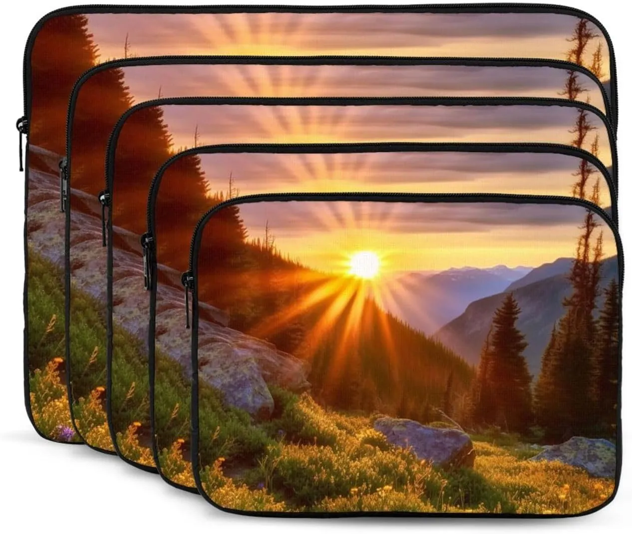 12 inch Laptop Sleeve Bag Rocky Mountain Sunset Sunshine Laptop Bag Shockproof Computer Carrying Cover Slim Briefcase Handbag