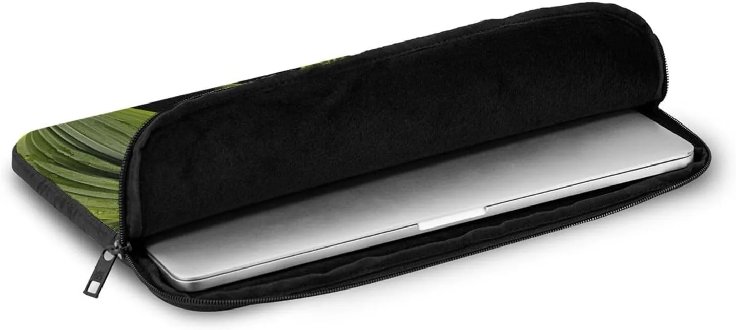 12 Inch Laptop Sleeve Bag Waterproof Shockproof Laptop Case Bag Moist Hosta Leaves Lightweight Tablet Carrying Case