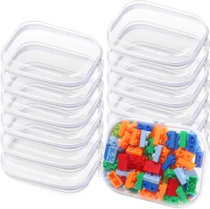 12 Pack Clear Hard Shell Zipper Case Transparent Hard Plastic Zipper Pouches Durable PVC Makeup Bags Cosmetic Snakes Storage Organizer, Portable Box for Travel & Home Essentials