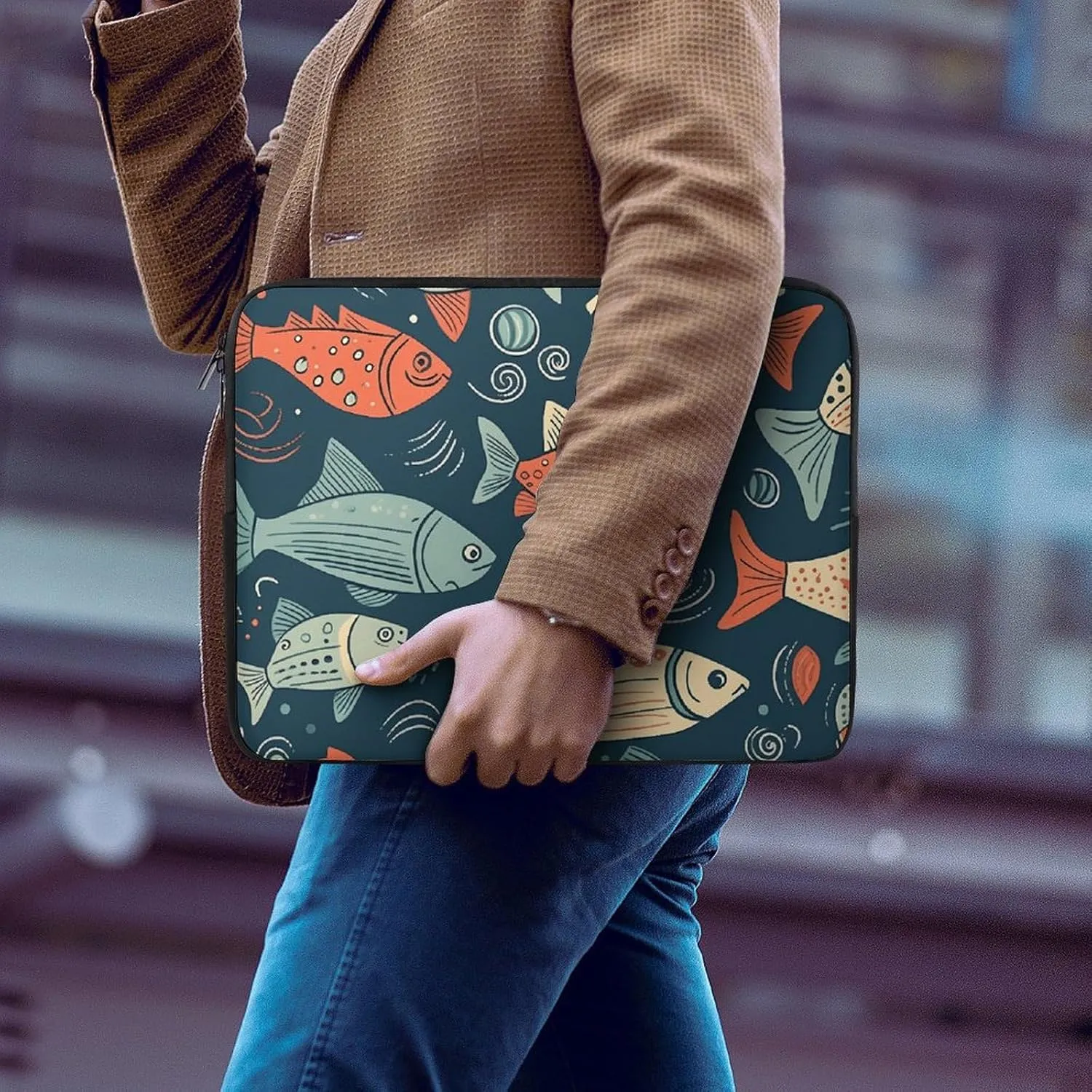 12inch Laptop Sleeve Bag Animation Style Fish Laptop Bag for Men Women Sleeve Water Resistant Computer Case Computer Carrying Bag