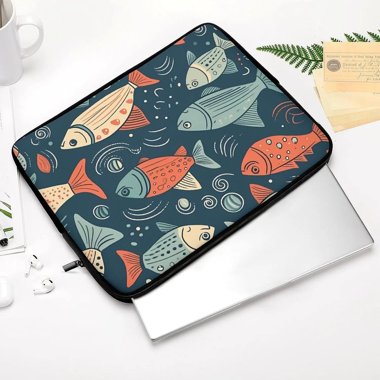 12inch Laptop Sleeve Bag Animation Style Fish Laptop Bag for Men Women Sleeve Water Resistant Computer Case Computer Carrying Bag