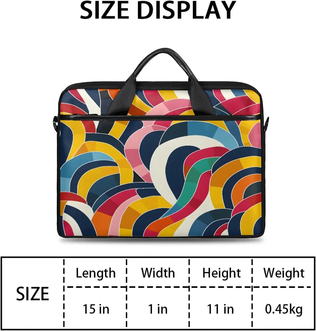 13-15 Inch Abstract Striped Handy Laptop Bag Colorful Striped Shoulder Laptop Bag For Work, School, Travel And More