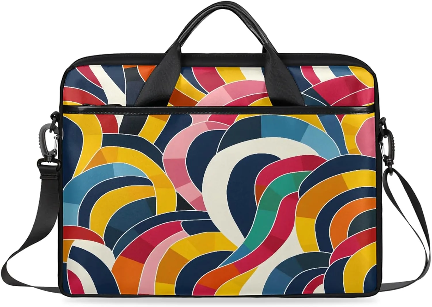 13-15 Inch Abstract Striped Handy Laptop Bag Colorful Striped Shoulder Laptop Bag For Work, School, Travel And More