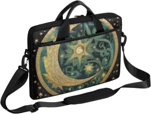 13-15 inch Mechanism Totem portable laptop bag Round Moon Stars single shoulder laptop bag, suitable for work, travel, and other purposes