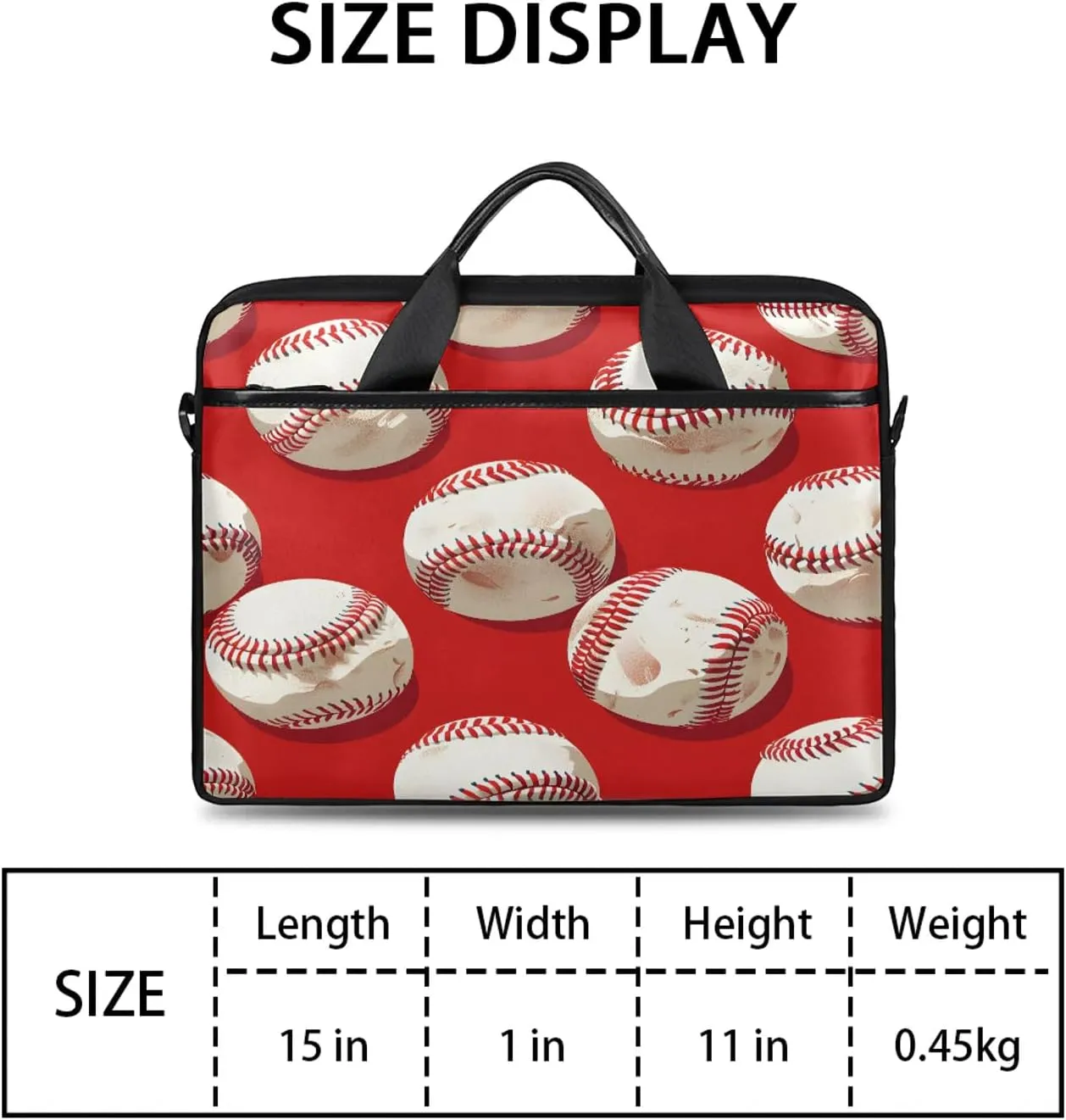 13-15 Inch Sports Baseball Handy Laptop Bag Sports Shoulder Laptop Bag For Work, School, Travel And More