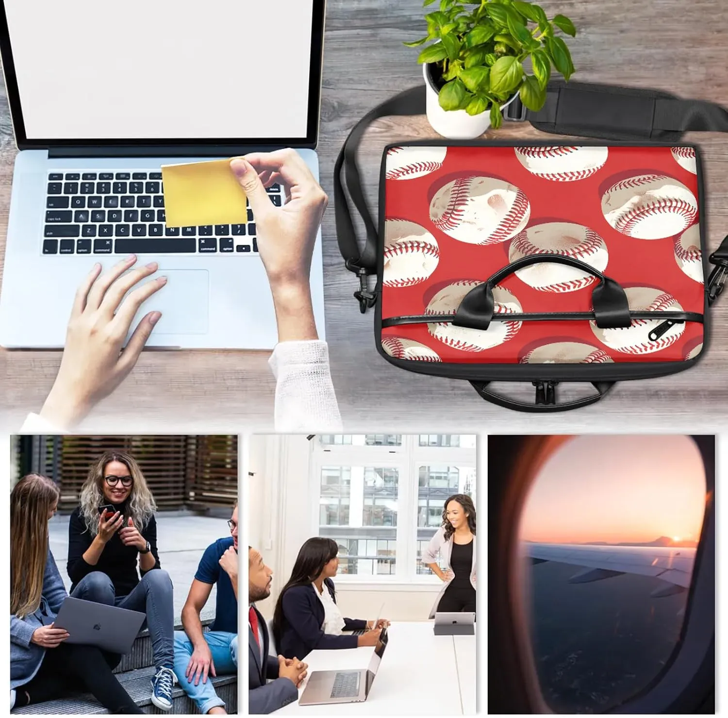 13-15 Inch Sports Baseball Handy Laptop Bag Sports Shoulder Laptop Bag For Work, School, Travel And More