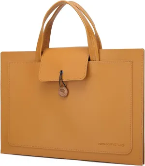 14 Inch Leather Laptop Case With Handle for Women, Computer Carrying Bag