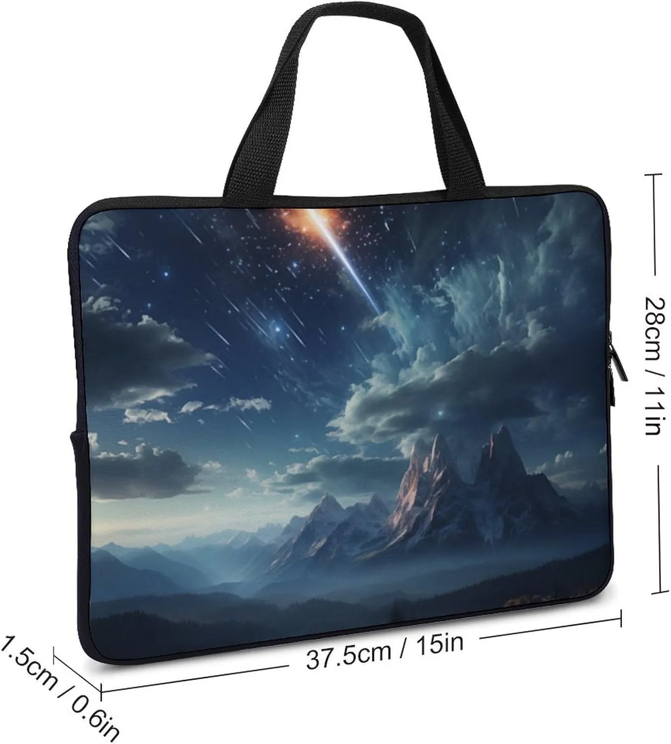 15 Inch Laptop Sleeve Meteor Mountain Laptop Case Protective Bag Portable Computer Carrying Cover