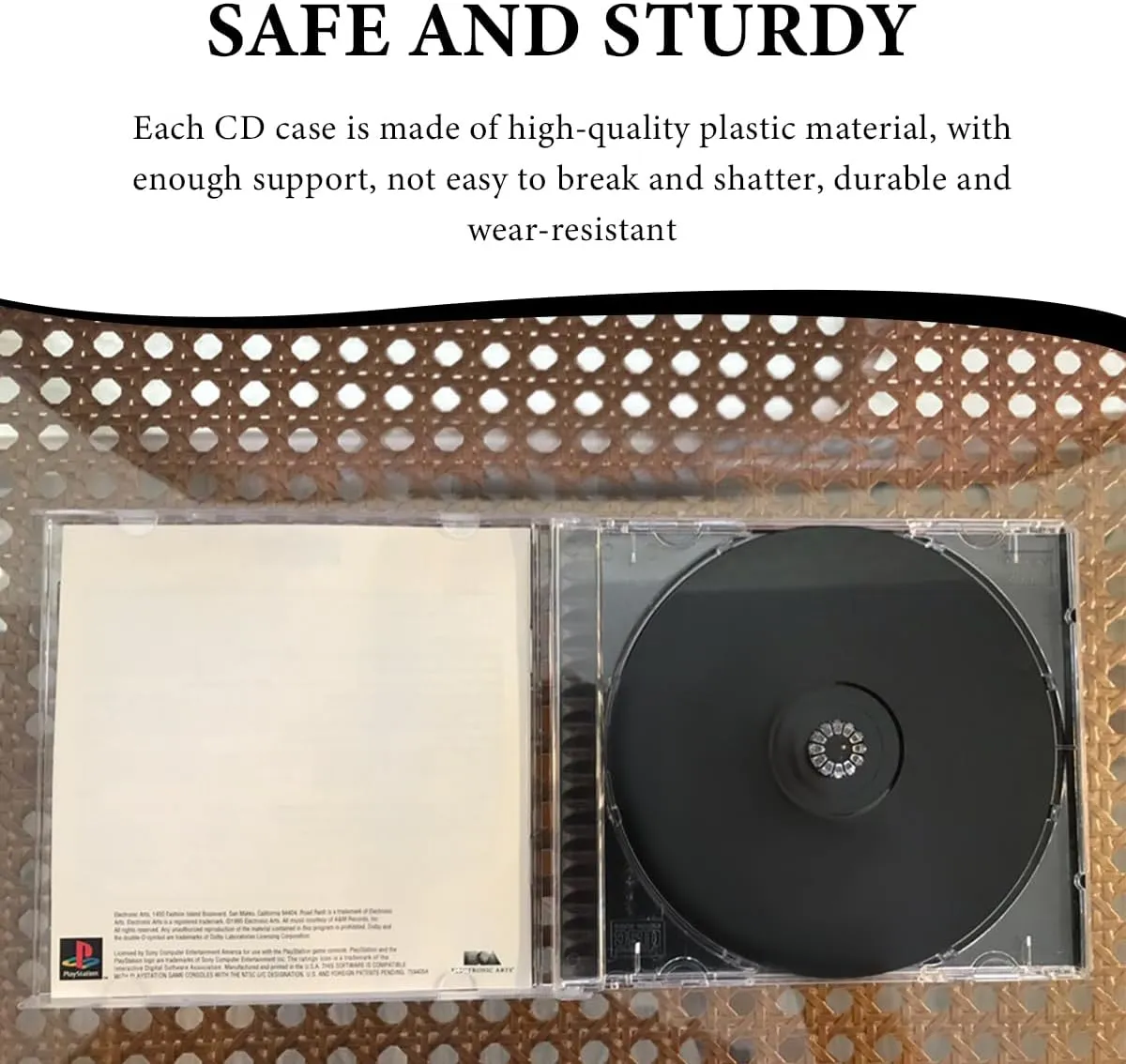 15 PCS Standard Single Clear CD Jewel Case, Plastic Dustproof Classic Design CD Cases, Compact CD DVD Cover with Assembled Transparent Tray for Protection & Replacement (Transparent, Style1)