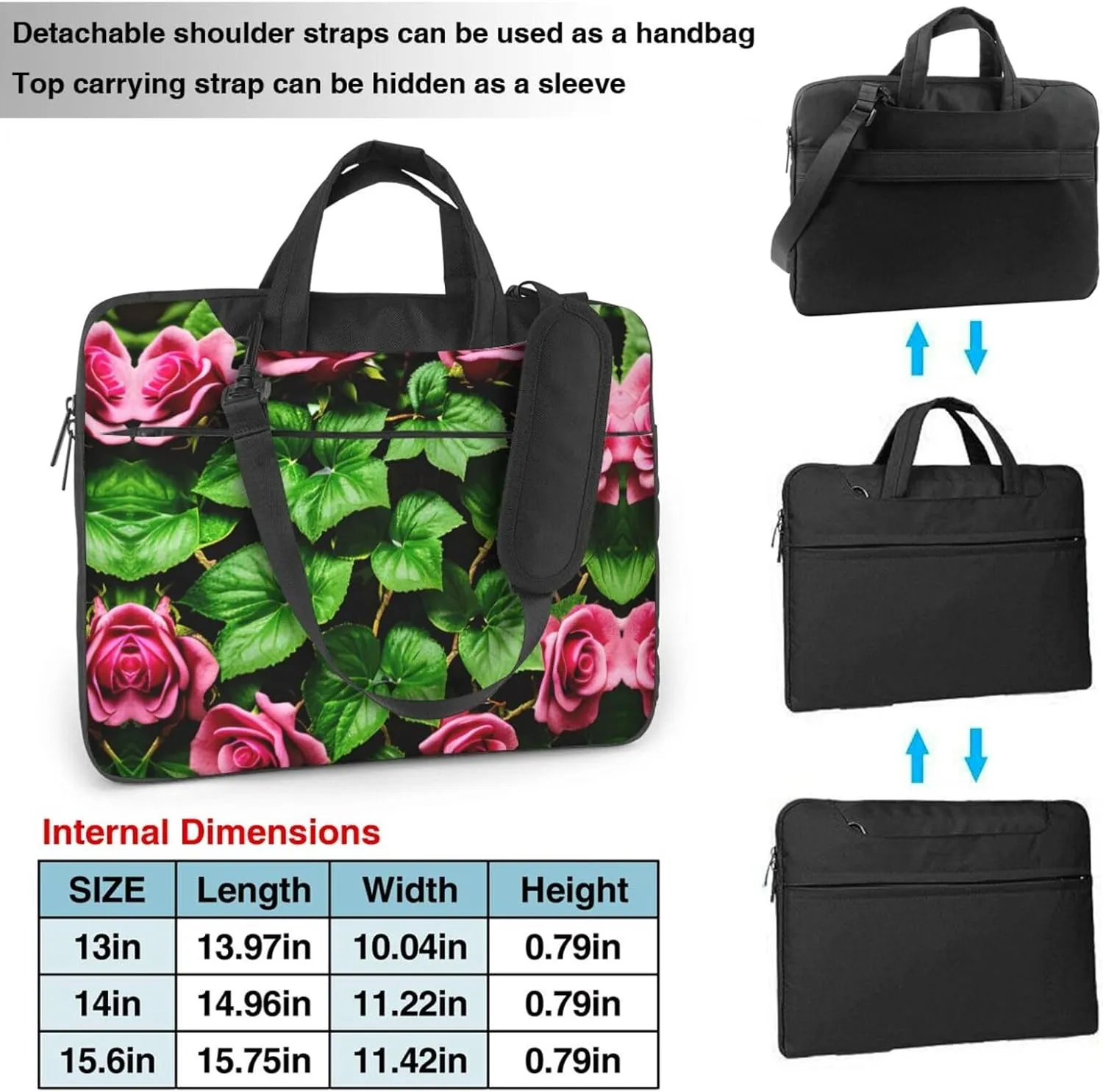 15.6 Inch Laptop Bag - Case with Soft Interior, Multiple Pockets - Ideal, Travel and Business Sugar and Skulls Style