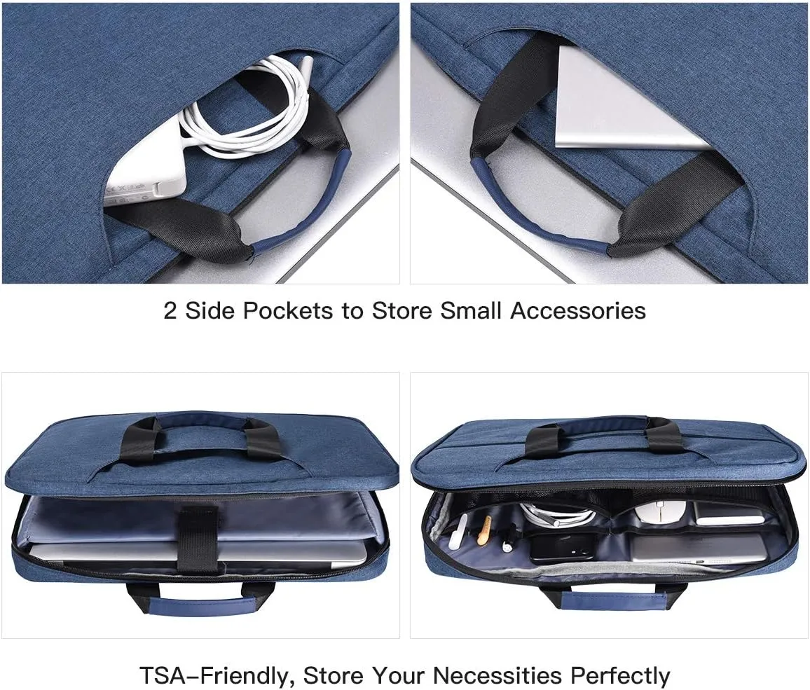 15.6 Inch Laptop Sleeve Bag, Waterproof Men Women TSA Case for Macbook Pro 16 M4 M3 M2 M1, Acer Aspire E15/Predator, Lenovo Ideapad 1 15.6, HP Envy/Victus 15.6, ASUS Dell Inspiron 15 Case, Navy Blue