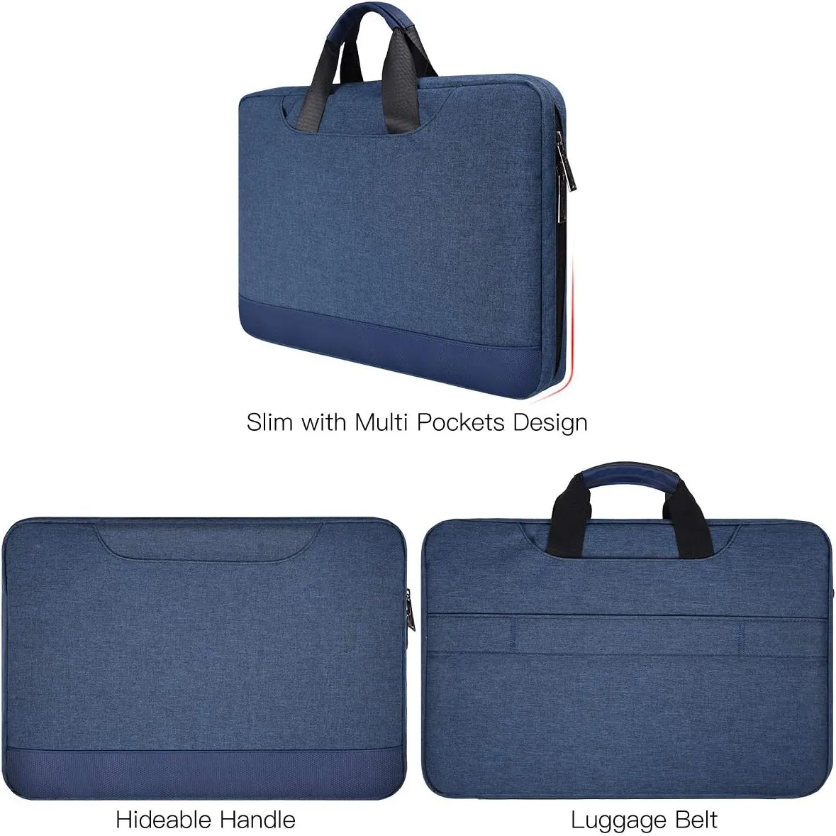 15.6 Inch Laptop Sleeve Bag, Waterproof Men Women TSA Case for Macbook Pro 16 M4 M3 M2 M1, Acer Aspire E15/Predator, Lenovo Ideapad 1 15.6, HP Envy/Victus 15.6, ASUS Dell Inspiron 15 Case, Navy Blue