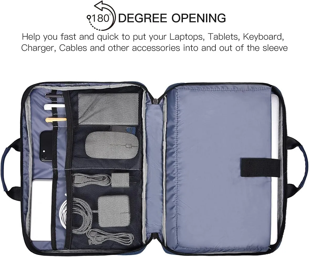 15.6 Inch Laptop Sleeve Bag, Waterproof Men Women TSA Case for Macbook Pro 16 M4 M3 M2 M1, Acer Aspire E15/Predator, Lenovo Ideapad 1 15.6, HP Envy/Victus 15.6, ASUS Dell Inspiron 15 Case, Navy Blue