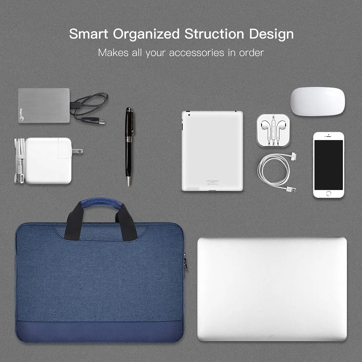 15.6 Inch Laptop Sleeve Bag, Waterproof Men Women TSA Case for Macbook Pro 16 M4 M3 M2 M1, Acer Aspire E15/Predator, Lenovo Ideapad 1 15.6, HP Envy/Victus 15.6, ASUS Dell Inspiron 15 Case, Navy Blue