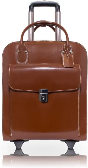 15" Leather Vertical Wheeled Ladies' Laptop Briefcase