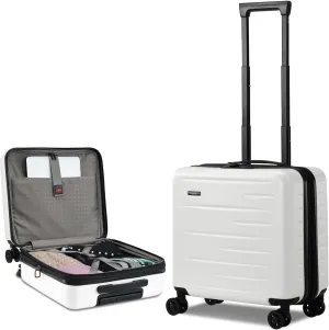 16 Inch Carry On Luggage Airline Approved, Expandable Lightweight ABS PC Hard Shell Suitcases with 360° Spinner Wheels, TSA Lock, YKK Zippers (White, 1 PC)