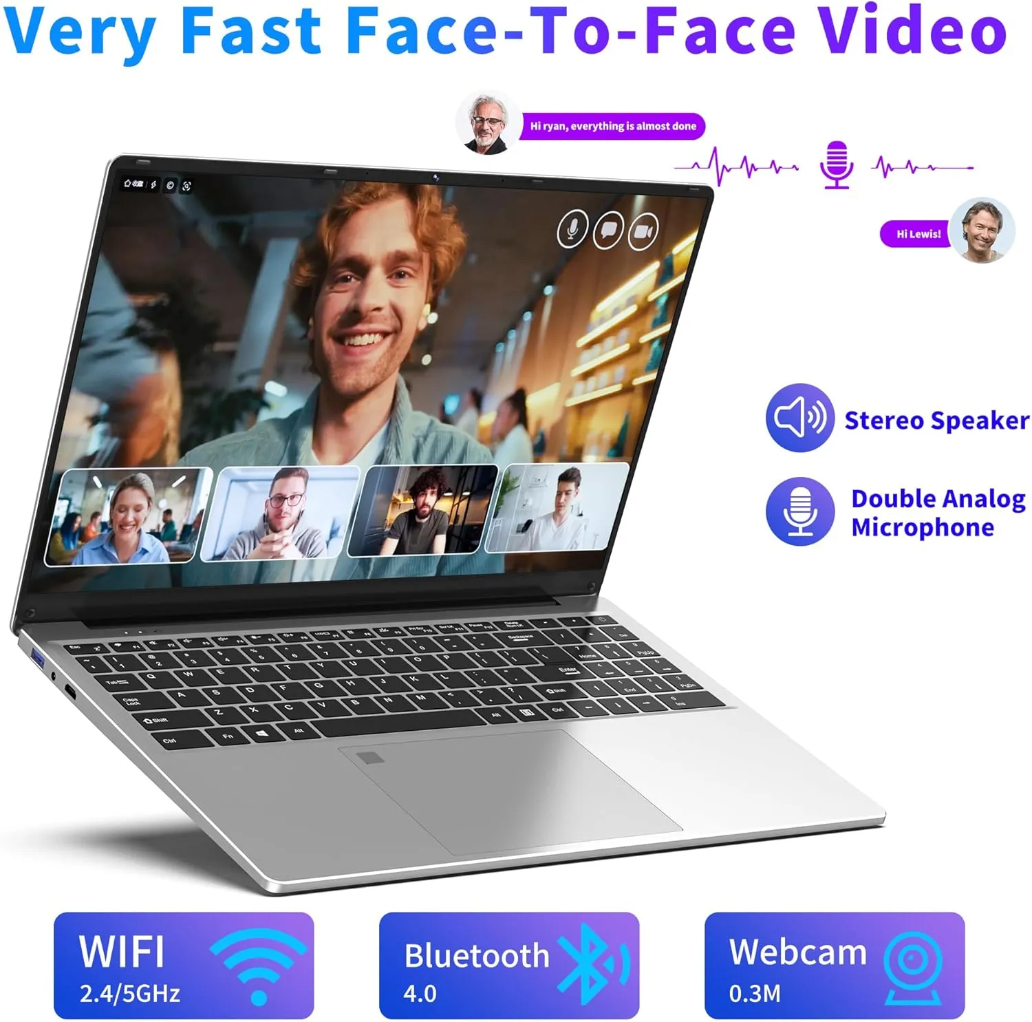 16 Inch Laptop Computer, Gaming Laptop, 16GB RAM 1TB SSD, N100 Processor, FHD 1920 * 1200, 180° Open, Backlit Keyboard, Windows 11 Pro, Fingerprint Unlock, UHD Graphics 750 MHz, Student