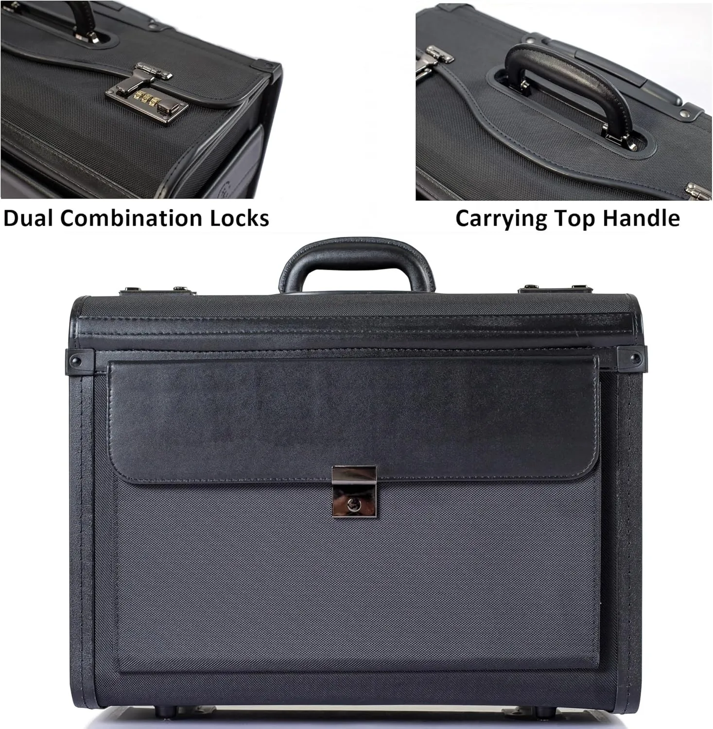 19 Wheeled Briefcase Rolling Case Sales Sample Pilot Lawyer Attache