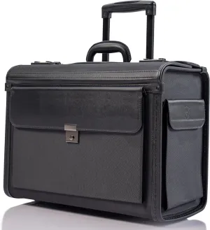 19 Wheeled Briefcase Rolling Case Sales Sample Pilot Lawyer Attache