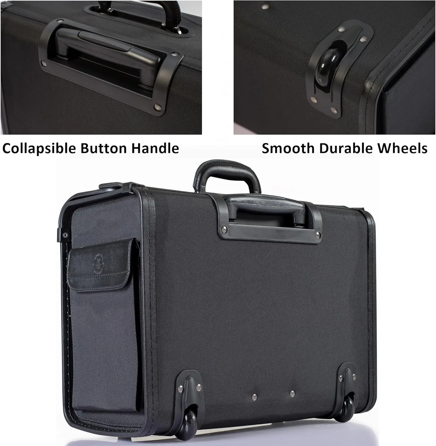 19 Wheeled Briefcase Rolling Case Sales Sample Pilot Lawyer Attache