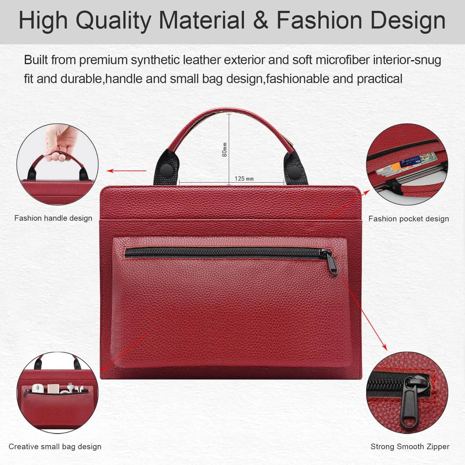 2 in 1 Protective Case   Portable Bag for 13.3" Samsung Galaxy Book S SM-W767/Galaxy Book Pro 13 np930xdb np935xdb & ASUS ZenBook 13 UX325JA Laptop[Not fit Galaxy Book Flex 13 NP930QCG],Red