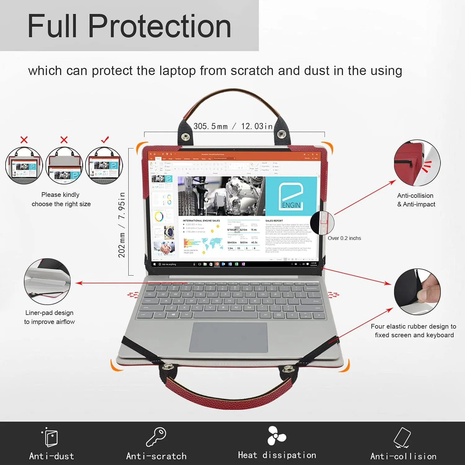 2 in 1 Protective Case   Portable Bag for 13.3" Samsung Galaxy Book S SM-W767/Galaxy Book Pro 13 np930xdb np935xdb & ASUS ZenBook 13 UX325JA Laptop[Not fit Galaxy Book Flex 13 NP930QCG],Red