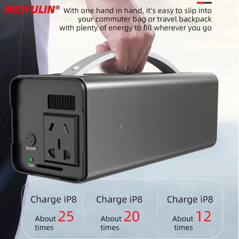 200W Portable 220V Charging Power Station 32000mAh Solar Generator USB AC Outdoor Auxiliary Spare Battery Powerbank for Camping