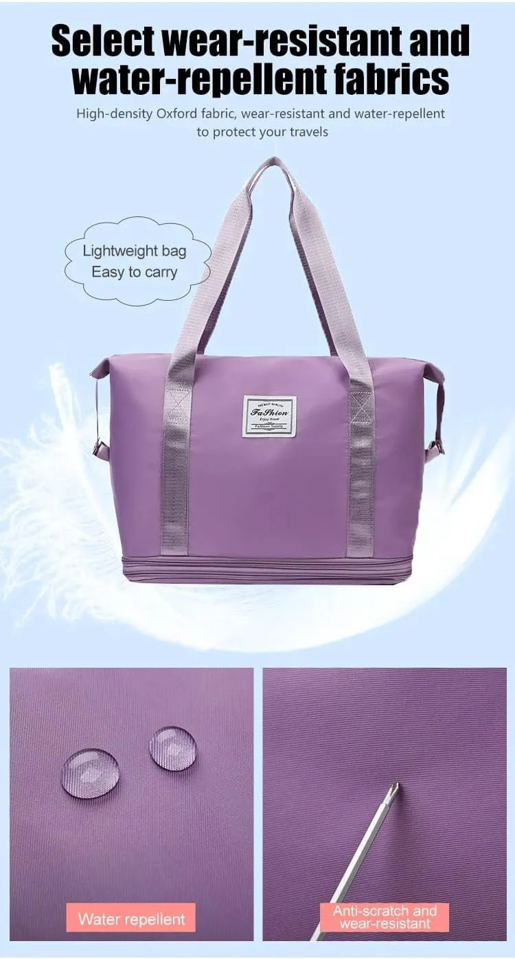 2025 New Travel Bag with Wheels, Expandable & Foldable Large Capacity Rolling Luggage, Adjustable Shoulder Strap & Detachable Wheels(Pink)