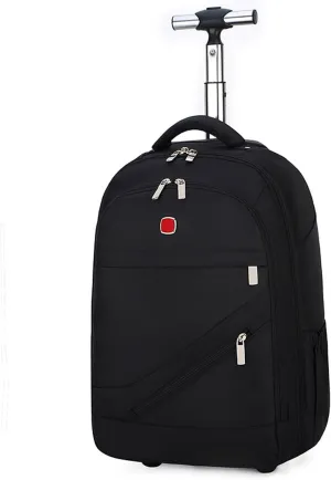 20in Rolling Business Backpack for Men Women, Airline Approved Travel Laptop Carry on Luggage Bag with Wheels Large Capacity (Black B,20in)