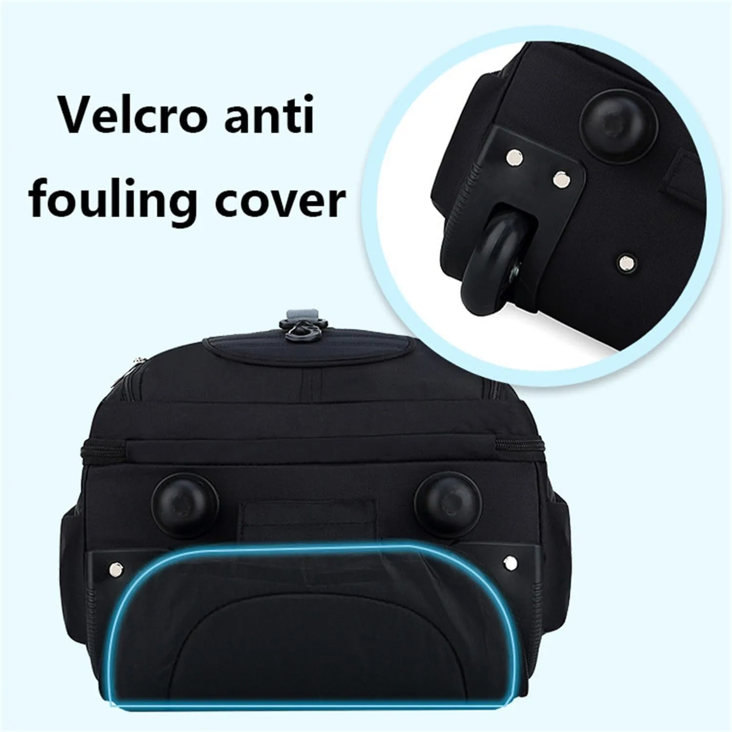 20in Rolling Business Backpack for Men Women, Airline Approved Travel Laptop Carry on Luggage Bag with Wheels Large Capacity (Black D,20in)