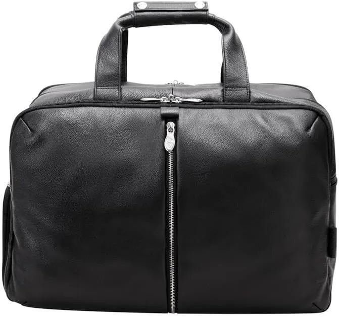 22 in. U Series Avondale Leather Triple Compartment Carry-All Travel Laptop Duffel Bag Black