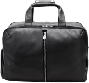 22 in. U Series Avondale Leather Triple Compartment Carry-All Travel Laptop Duffel Bag Black